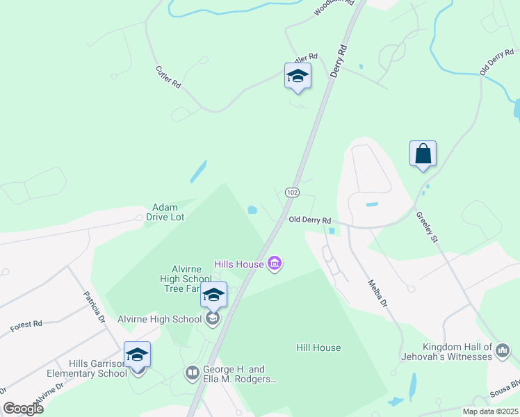 map of restaurants, bars, coffee shops, grocery stores, and more near 220 Derry Road in Hudson