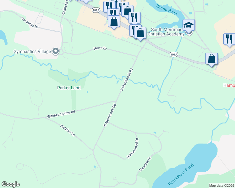map of restaurants, bars, coffee shops, grocery stores, and more near 314 North Hollis Road in Hollis