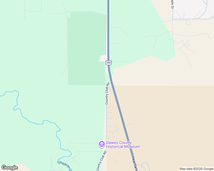 map of restaurants, bars, coffee shops, grocery stores, and more near 381 Country Club Road in Chadron