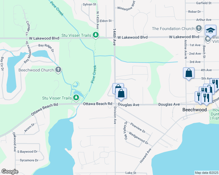 map of restaurants, bars, coffee shops, grocery stores, and more near 74 Sun Ridge Drive in Holland