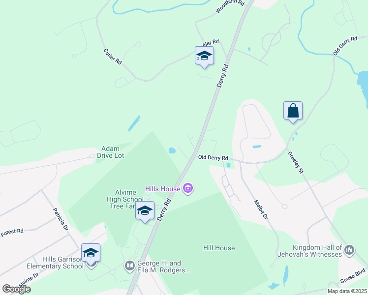 map of restaurants, bars, coffee shops, grocery stores, and more near 220 Derry Road in Hudson