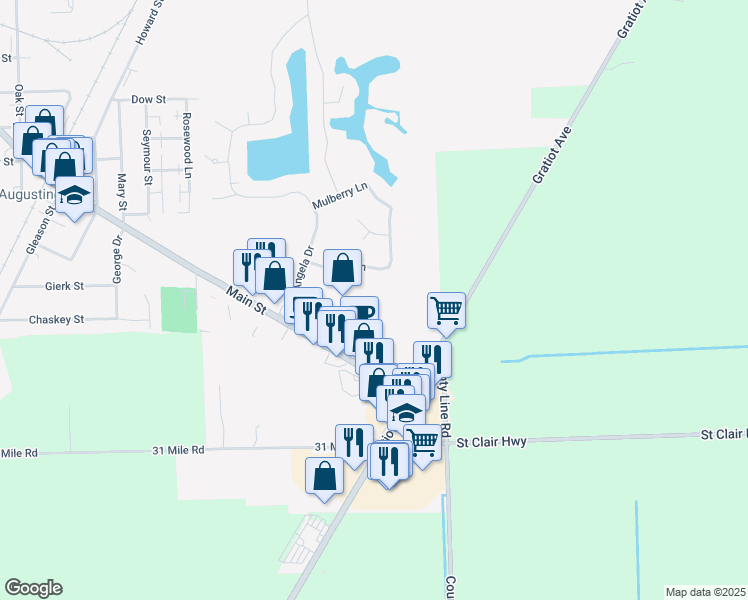 map of restaurants, bars, coffee shops, grocery stores, and more near 67300 Main Street in Richmond