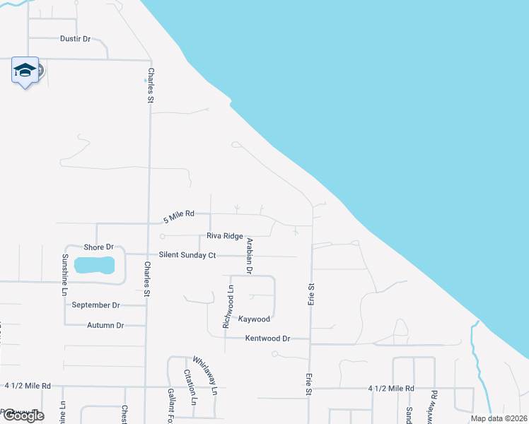 map of restaurants, bars, coffee shops, grocery stores, and more near 6020 Erie Street in Racine