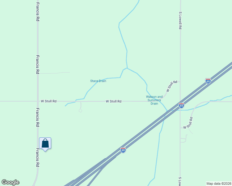 map of restaurants, bars, coffee shops, grocery stores, and more near 6502 West Stoll Road in Lansing