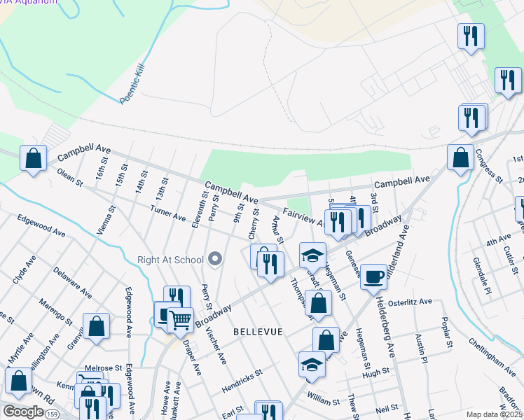 map of restaurants, bars, coffee shops, grocery stores, and more near 221 Cherry Street in Schenectady