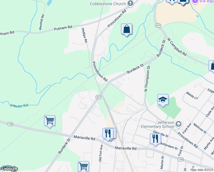 map of restaurants, bars, coffee shops, grocery stores, and more near in Schenectady County