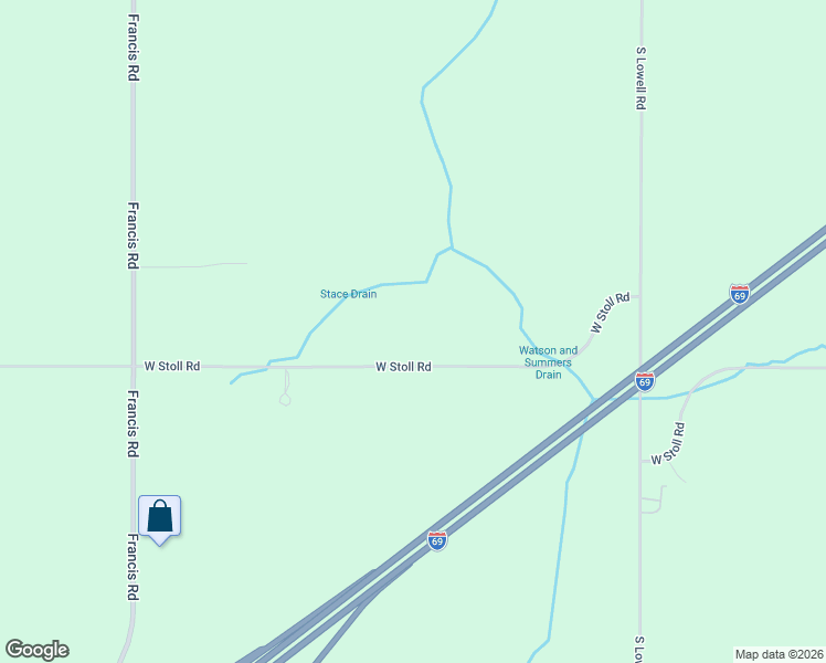 map of restaurants, bars, coffee shops, grocery stores, and more near 6502 West Stoll Road in Lansing