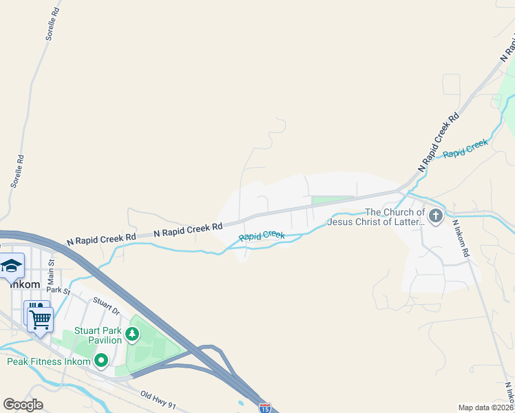 map of restaurants, bars, coffee shops, grocery stores, and more near 1163-1223 N Rapid Creek Rd in Inkom