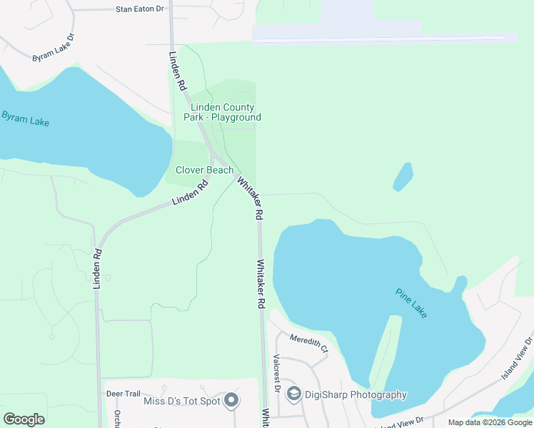 map of restaurants, bars, coffee shops, grocery stores, and more near 15451 Whitaker Road in Linden