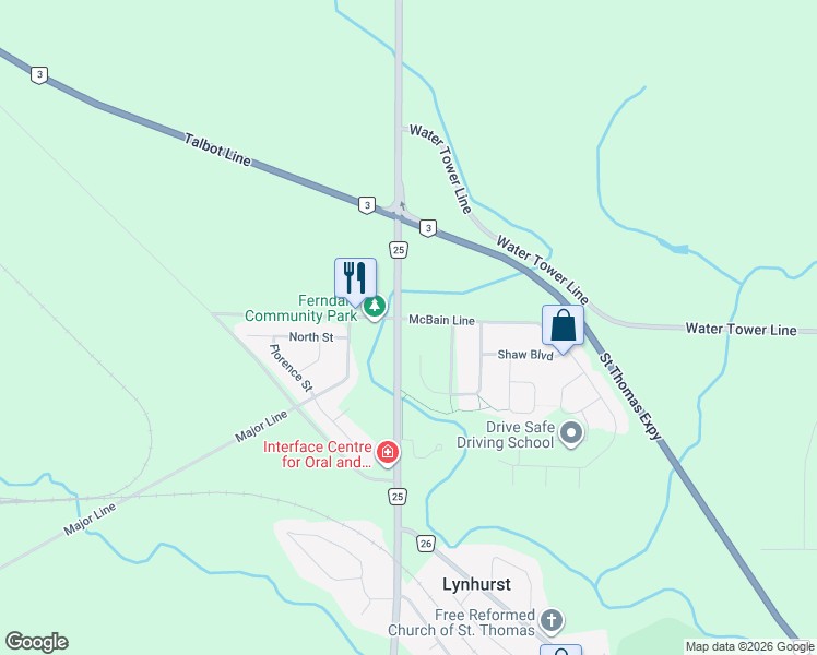 map of restaurants, bars, coffee shops, grocery stores, and more near 30 James Turvey Place in St. Thomas