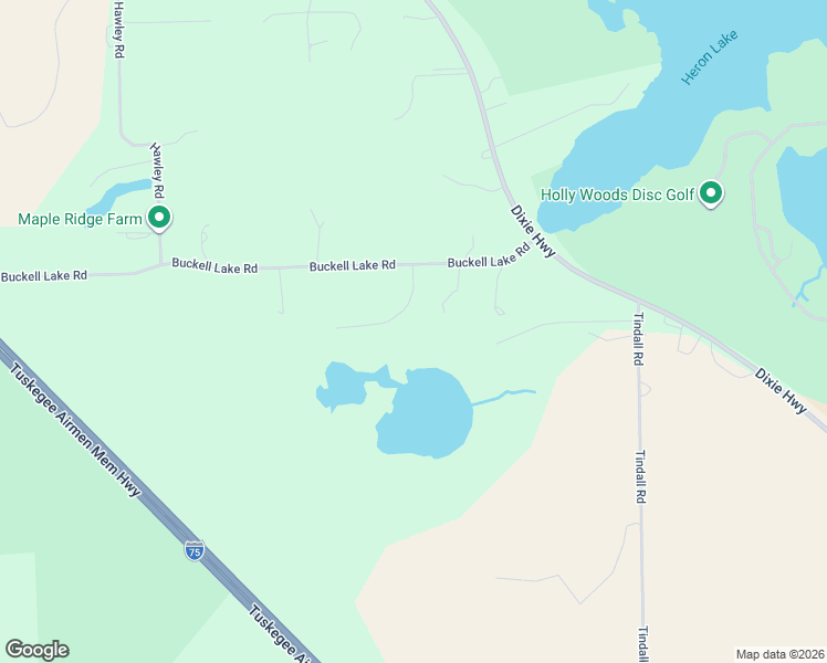 map of restaurants, bars, coffee shops, grocery stores, and more near 18316 Buckell Shores Drive in Holly