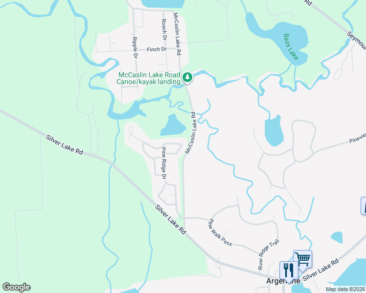 map of restaurants, bars, coffee shops, grocery stores, and more near 9317 White Pine Court in Linden