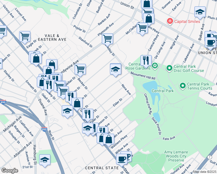 map of restaurants, bars, coffee shops, grocery stores, and more near 310 Division Street in Schenectady