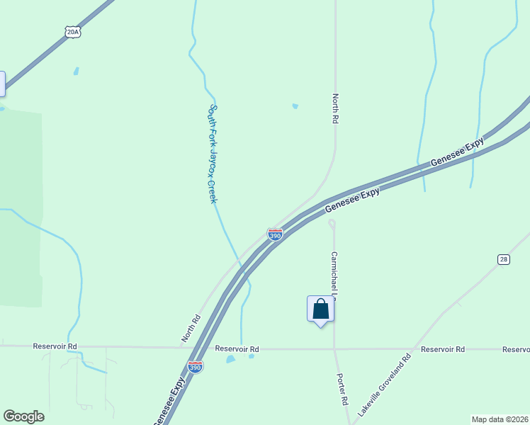 map of restaurants, bars, coffee shops, grocery stores, and more near 4563 Reservoir Road in Geneseo