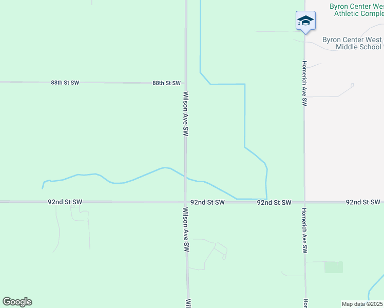map of restaurants, bars, coffee shops, grocery stores, and more near 8981 Wilson Avenue Southwest in Byron Center