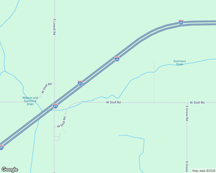 map of restaurants, bars, coffee shops, grocery stores, and more near 5570 West Stoll Road in Lansing