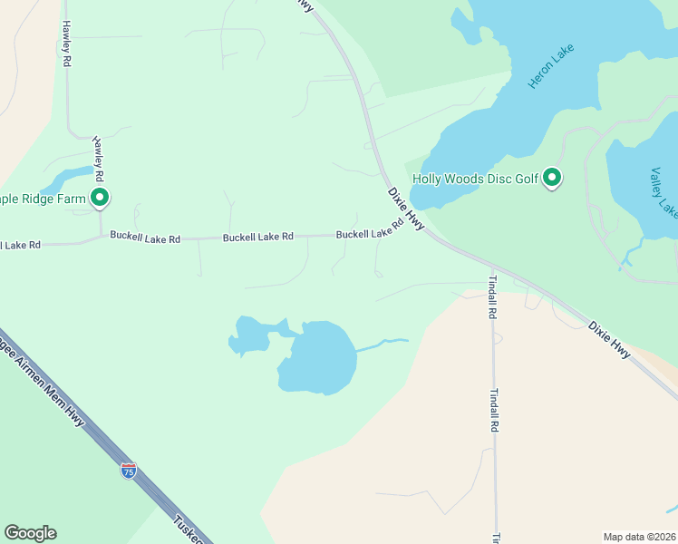map of restaurants, bars, coffee shops, grocery stores, and more near 8340 Buckell Lake Road in Holly