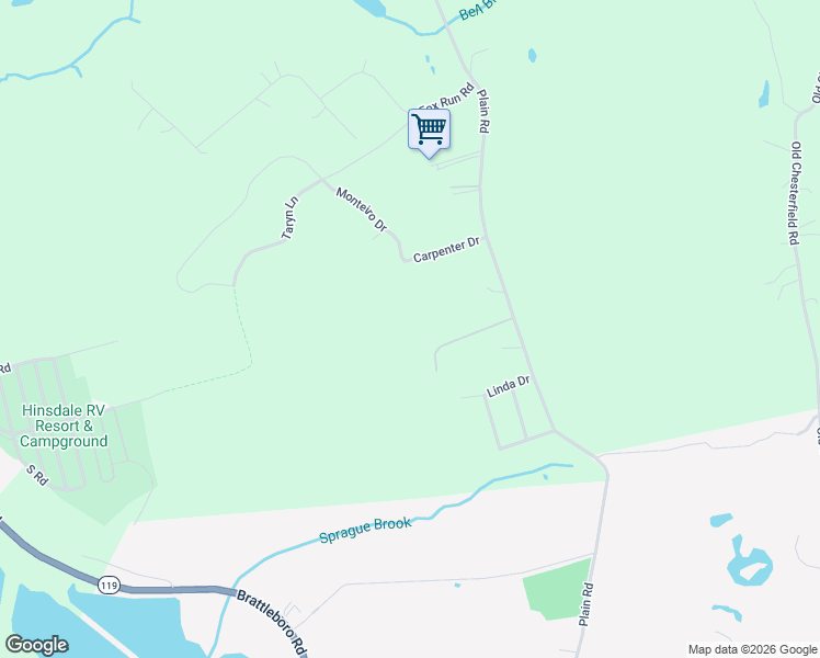 map of restaurants, bars, coffee shops, grocery stores, and more near 16 Yeaw Road in Hinsdale