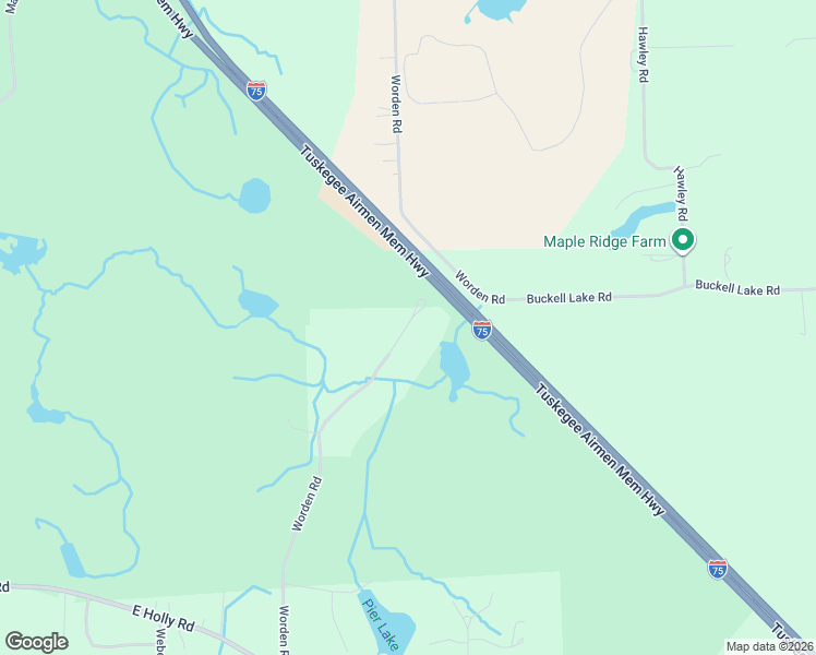map of restaurants, bars, coffee shops, grocery stores, and more near 16030 Worden Road in Holly