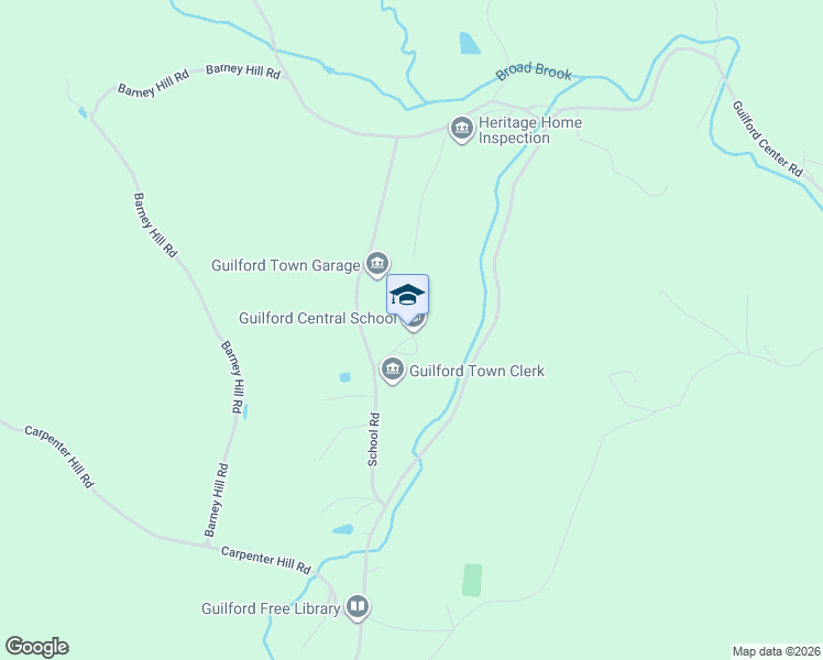 map of restaurants, bars, coffee shops, grocery stores, and more near 374 School Road in Guilford