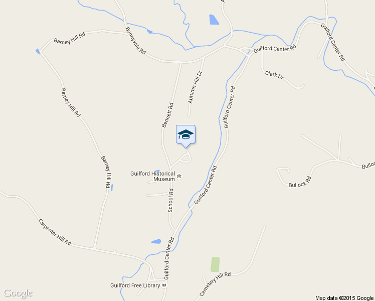 map of restaurants, bars, coffee shops, grocery stores, and more near 374 School Road in Guilford