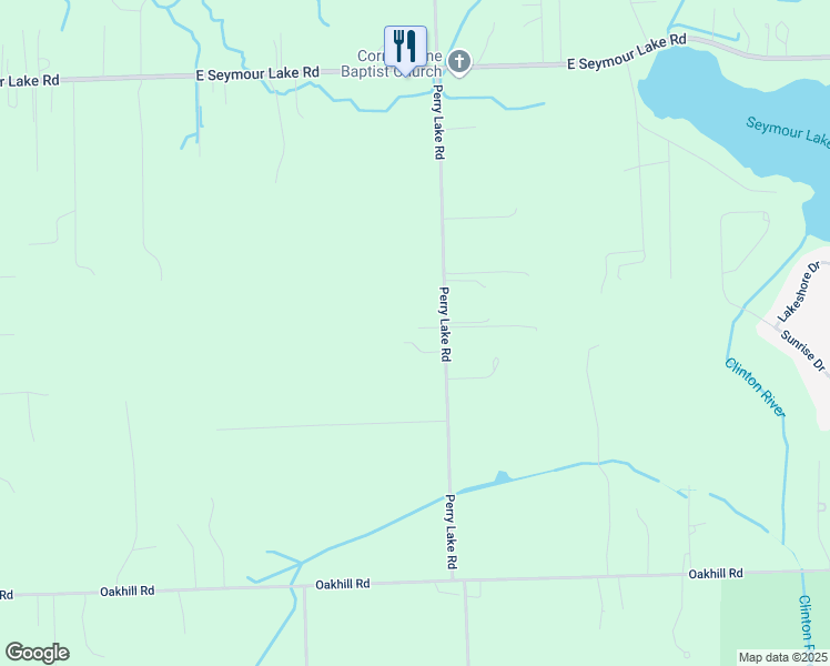 map of restaurants, bars, coffee shops, grocery stores, and more near 3520 Perry Lake Road in Ortonville