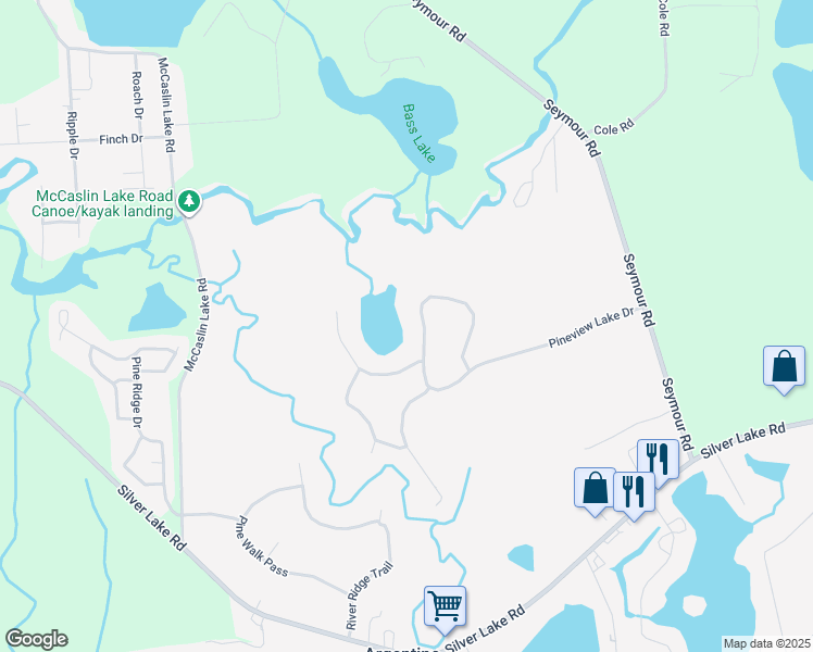 map of restaurants, bars, coffee shops, grocery stores, and more near 9110 Pineview Lake Drive in Linden