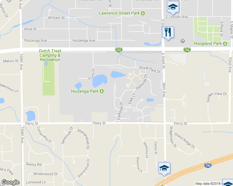 map of restaurants, bars, coffee shops, grocery stores, and more near 22 Princeton Court in Zeeland