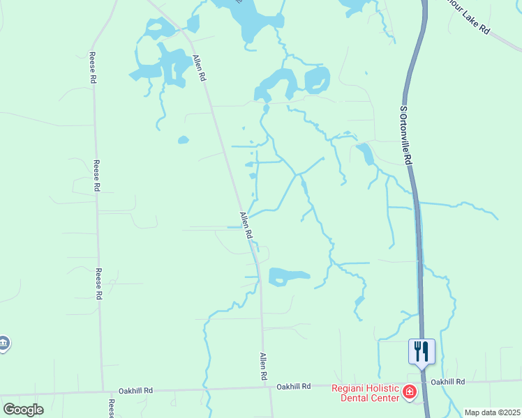 map of restaurants, bars, coffee shops, grocery stores, and more near 3559 Allen Road in Brandon Township
