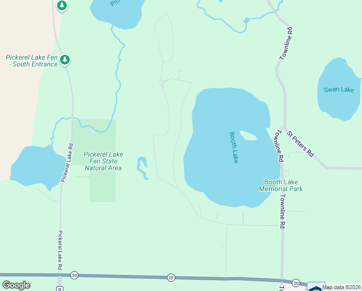 map of restaurants, bars, coffee shops, grocery stores, and more near N8540 Booth Lake Heights in East Troy