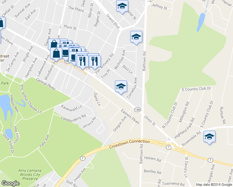 map of restaurants, bars, coffee shops, grocery stores, and more near 1794 Union Street in Schenectady County