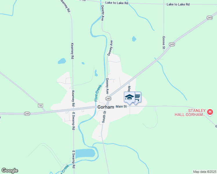 map of restaurants, bars, coffee shops, grocery stores, and more near 4677 Dewey Avenue in Stanley