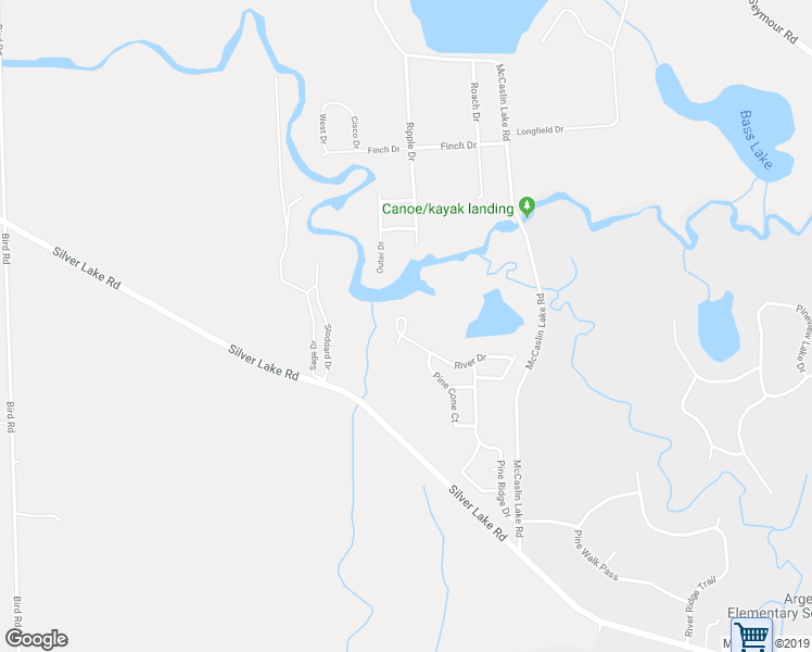 map of restaurants, bars, coffee shops, grocery stores, and more near River Circle in Linden