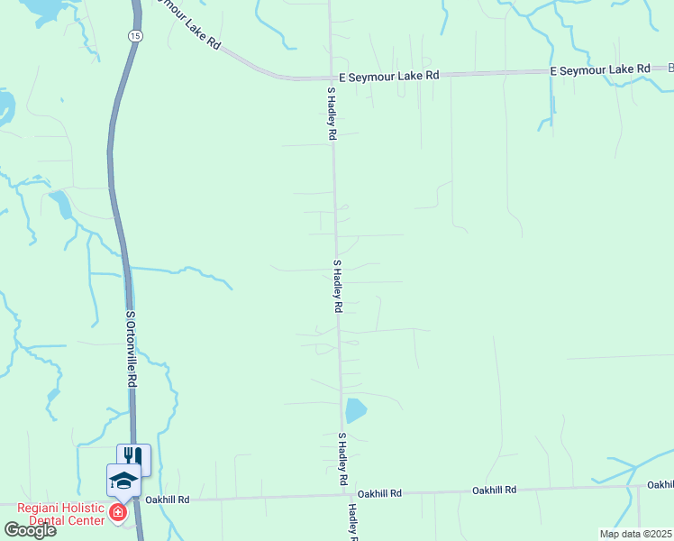 map of restaurants, bars, coffee shops, grocery stores, and more near 3441 South Hadley Road in Brandon Township