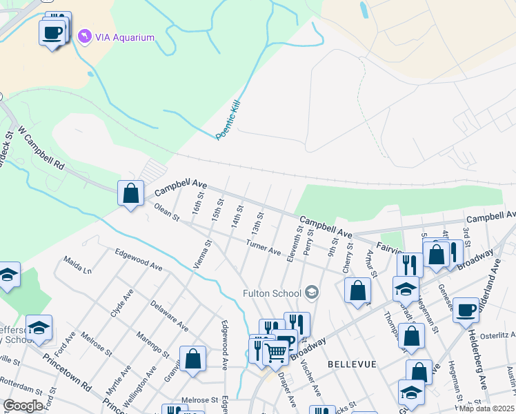 map of restaurants, bars, coffee shops, grocery stores, and more near 228 13th Street in Schenectady