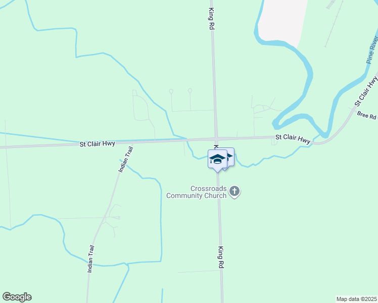 map of restaurants, bars, coffee shops, grocery stores, and more near 5065 Saint Clair Highway in East China