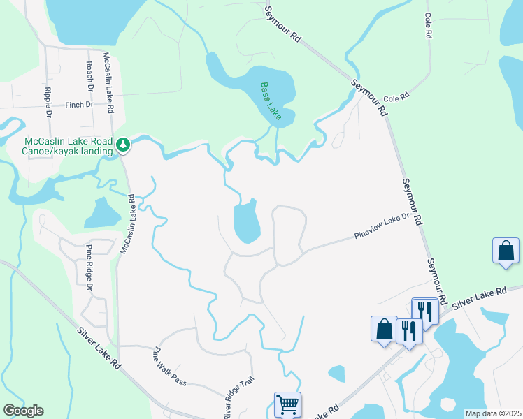 map of restaurants, bars, coffee shops, grocery stores, and more near 9110 Pineview Lake Drive in Linden