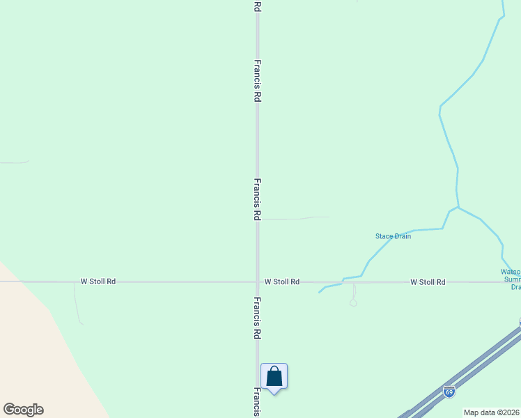 map of restaurants, bars, coffee shops, grocery stores, and more near 14780 Francis Road in Lansing