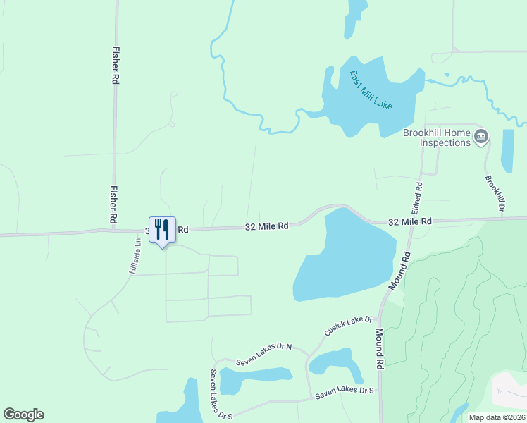 map of restaurants, bars, coffee shops, grocery stores, and more near 5215 32 Mile Road in Macomb County
