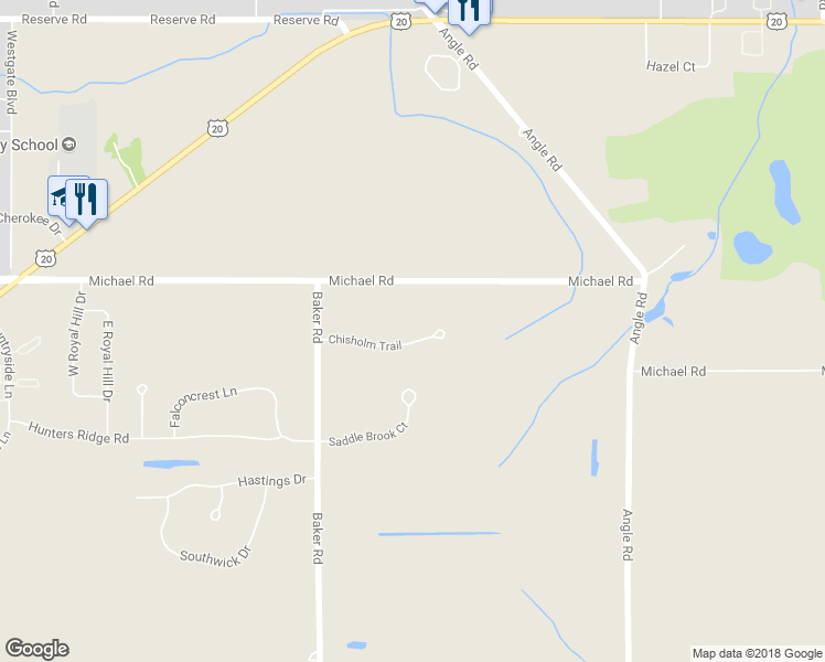 map of restaurants, bars, coffee shops, grocery stores, and more near 14 Chisholm Trail in Orchard Park