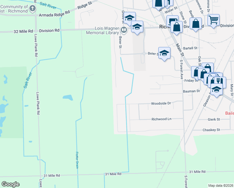 map of restaurants, bars, coffee shops, grocery stores, and more near 68051 Stoecker Lane in Richmond