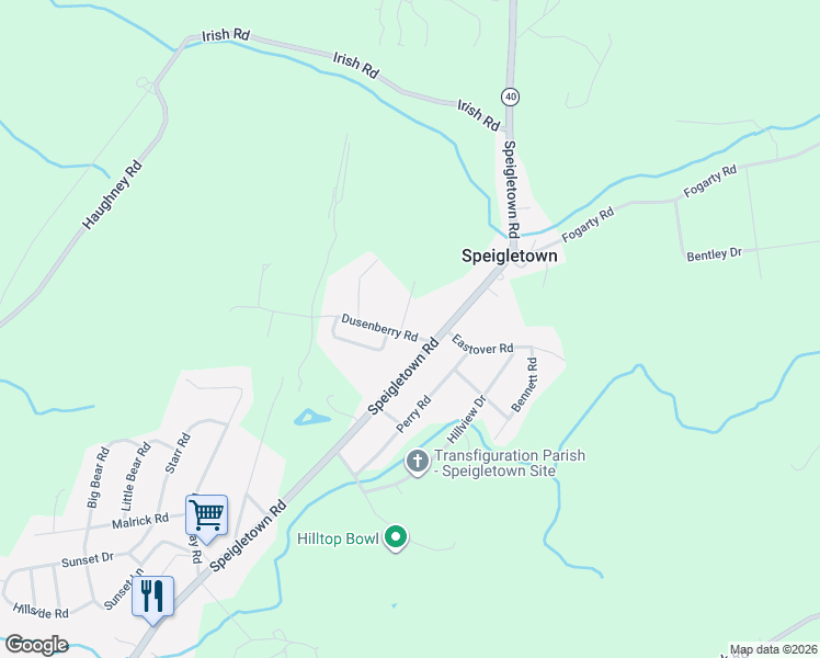 map of restaurants, bars, coffee shops, grocery stores, and more near 2 Dusenberry Road in Troy