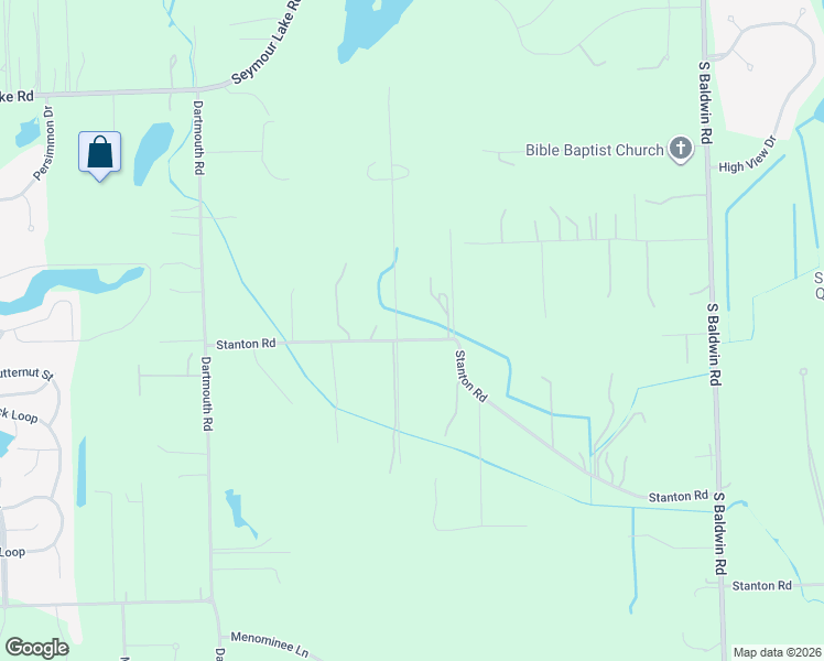 map of restaurants, bars, coffee shops, grocery stores, and more near 4832 Stanton Road in Brandon Township