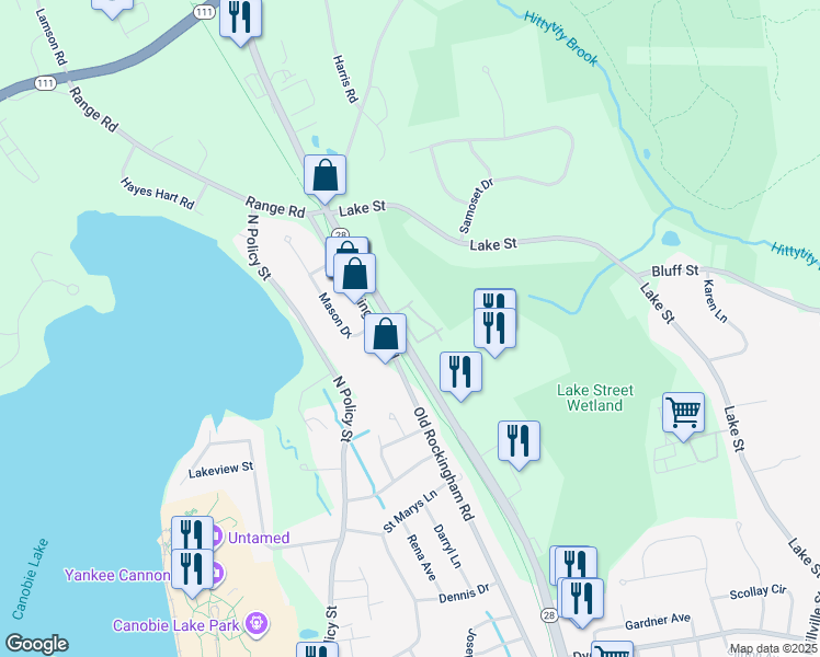 map of restaurants, bars, coffee shops, grocery stores, and more near 332 North Broadway in Salem
