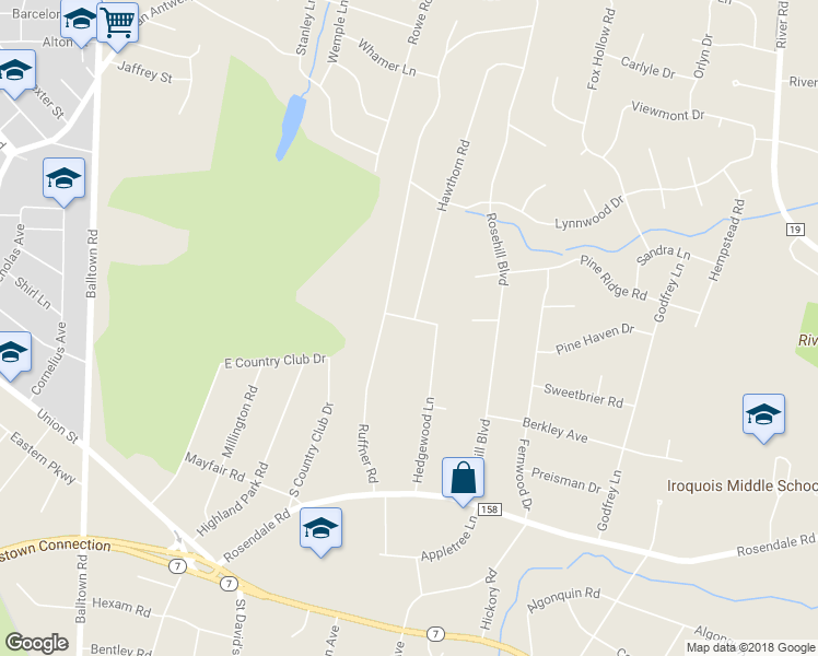 map of restaurants, bars, coffee shops, grocery stores, and more near 2144 Mountainview Avenue in Schenectady County