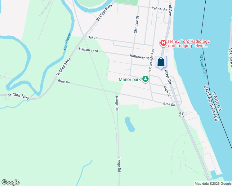 map of restaurants, bars, coffee shops, grocery stores, and more near 600 Bree Road in China Township