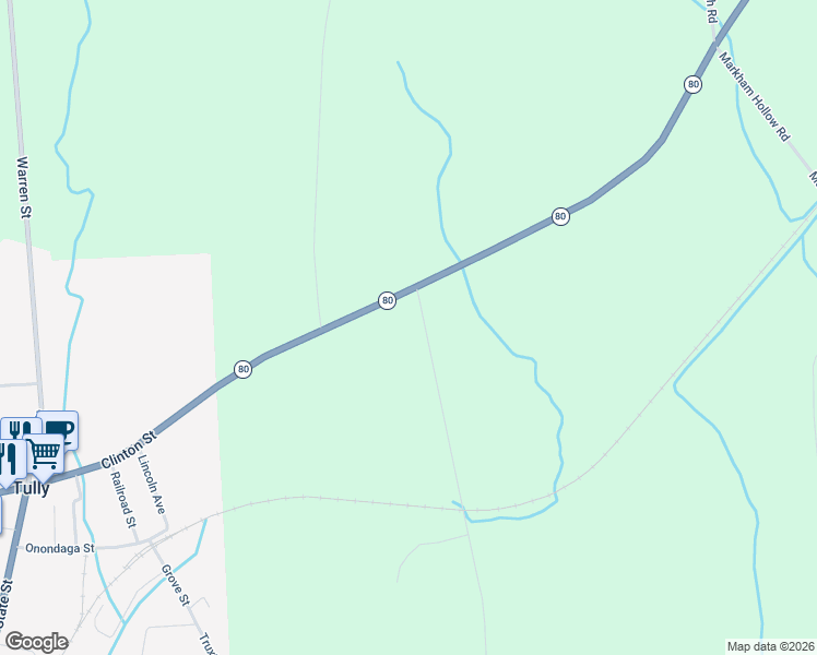 map of restaurants, bars, coffee shops, grocery stores, and more near 647 Babcock Rd in Tully