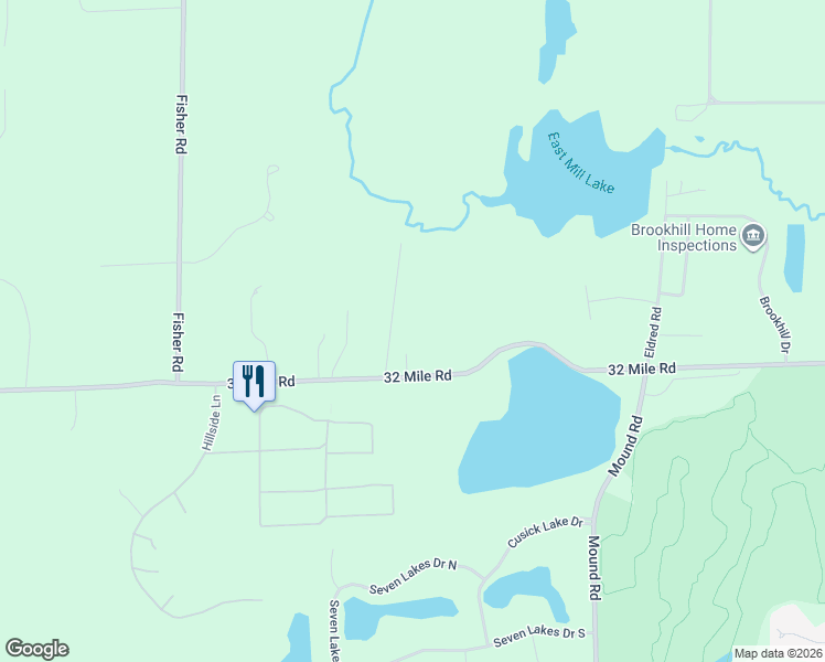 map of restaurants, bars, coffee shops, grocery stores, and more near 5215 32 Mile Road in Macomb County