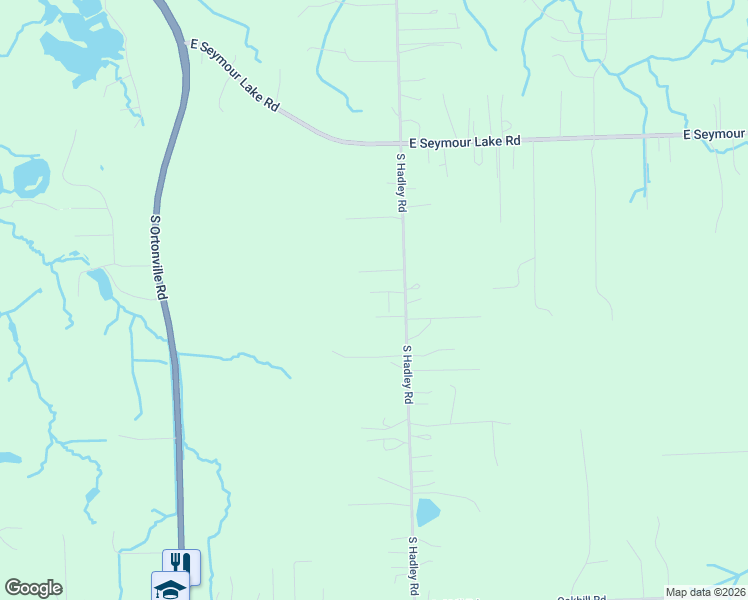 map of restaurants, bars, coffee shops, grocery stores, and more near 3360 South Hadley Road in Brandon Township