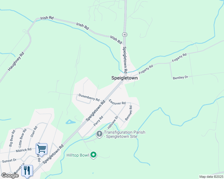 map of restaurants, bars, coffee shops, grocery stores, and more near 301 Speigletown Road in Troy